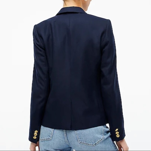 J. Crew Navy Blue Schoolboy Wool Blazer Jacket Sz 0 - Picture 4 of 15